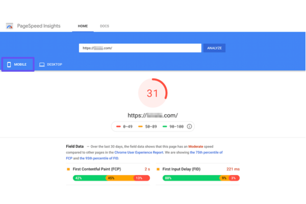 Goolgle page speed insight 
